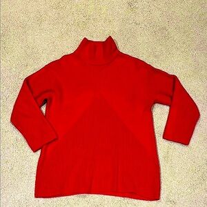 MUST GO!!! Talbots Red Turtleneck Sweater with Knit Texture